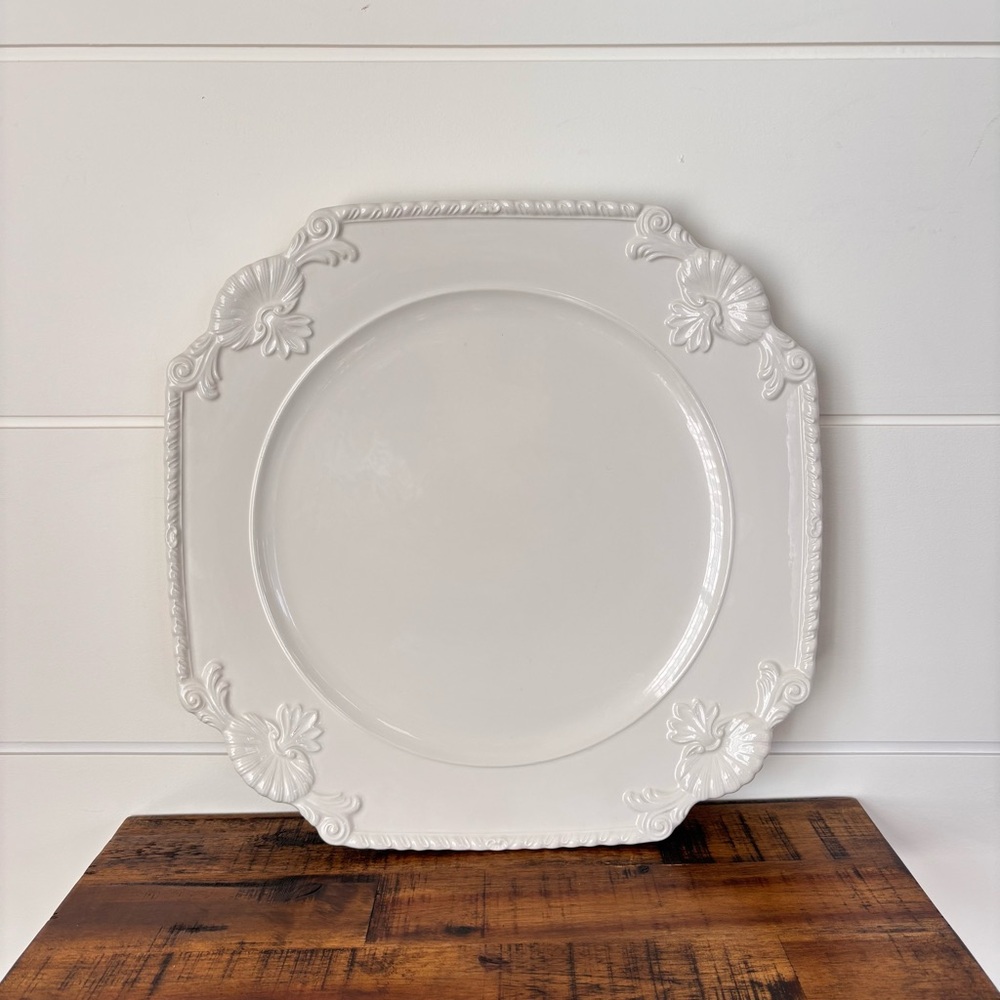 SMG1 by SAN Marco Service Plate {Charger} White 12 7/8" square